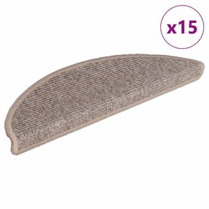 vidaXL Schodov&eacute; rohože 15 ks 56x17x3 cm tmavob&eacute;žov&eacute; polkruhov&eacute;