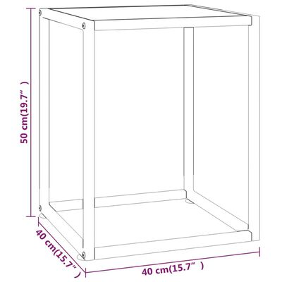 vidaXL Konferenčný stolík, čierny, biele mramorové sklo 40x40x50 cm