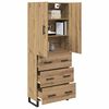 vidaXL Highboard so z&aacute;suvkou 2 pcs Remeseln&yacute; dub 69,5 x 34 x 180 cm