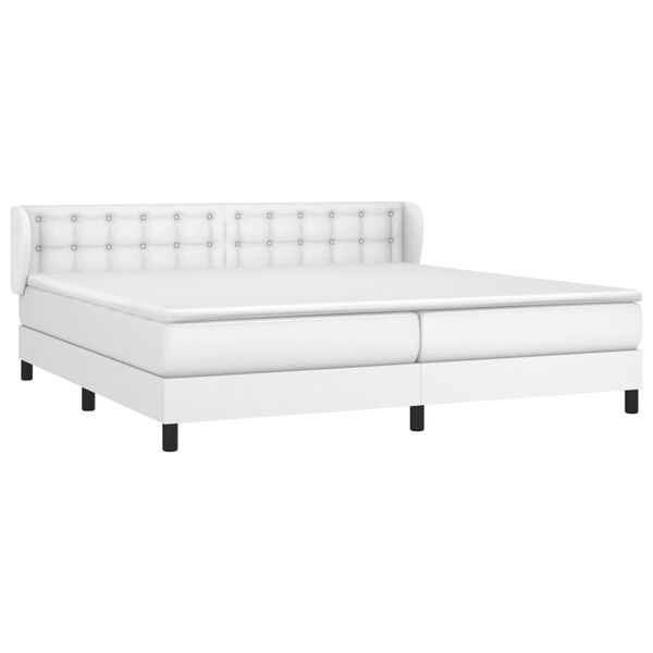 vidaXL Boxspring posteľ s matracom biela 200x200 cm umelá koža