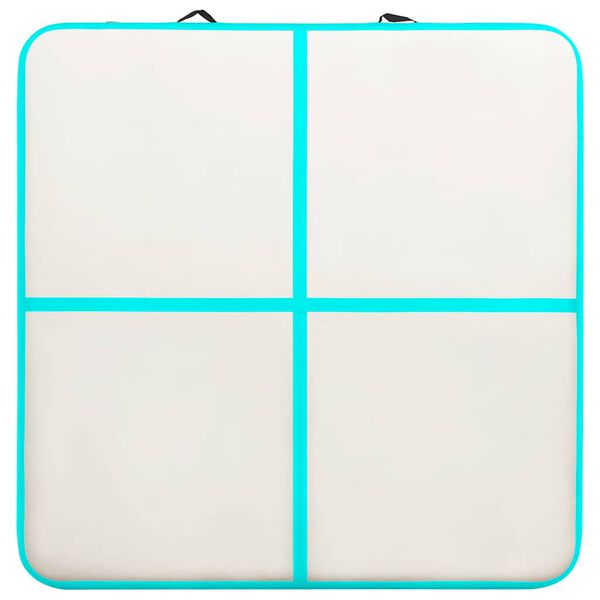 vidaXL Nafukovacia žinenka s pumpou 200x200x10 cm, PVC, zelená