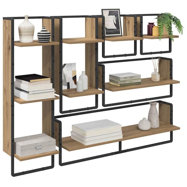 vidaXL Sada n&aacute;stenn&yacute;ch pol&iacute;c 6 pcs Remeseln&yacute; dub 100 x 25 x 30 cm