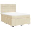 vidaXL Boxspring posteľ s matracom kr&eacute;mov&yacute; 140x190 cm l&aacute;tka