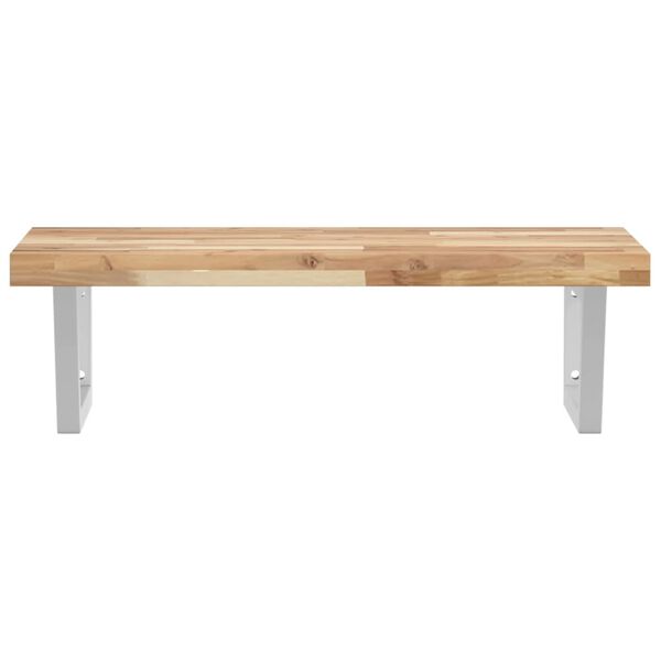 vidaXL Polica pod um&yacute;vadlo n&aacute;stenn&aacute; oceľ a ak&aacute;ciov&yacute; mas&iacute;v