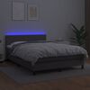 vidaXL Boxspring posteľ s matracom a LED siv&aacute; 140x190 cm umel&aacute; koža