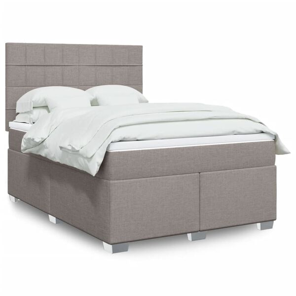 vidaXL Posteľný rám boxspring s matracom sivohned 160x200 cm látka