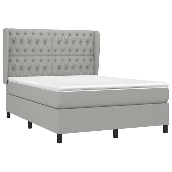 vidaXL Boxspring posteľ s matracom bledosiv&aacute; 140x200 cm l&aacute;tka