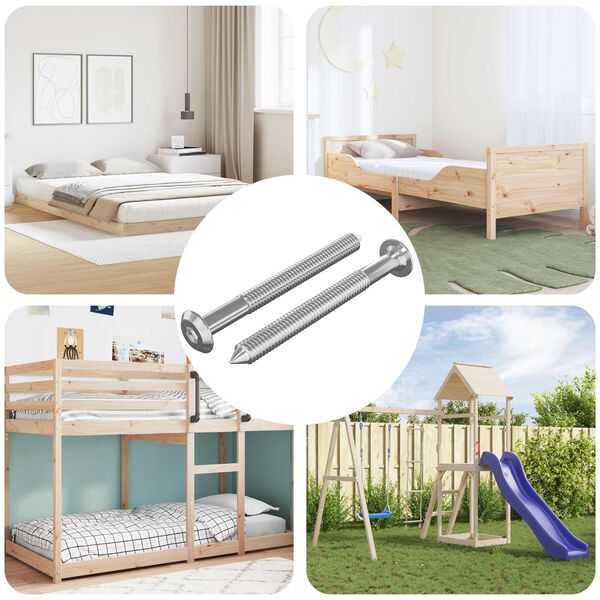 vidaXL N&aacute;bytkov&eacute; skrutky 2 pcs Strieborn&aacute; M6 x 60 mm Oceľ