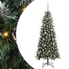 vidaXL Umel&yacute; vianočn&yacute; stromček Zelen&aacute; 150 cm PVC, plast a oceľ