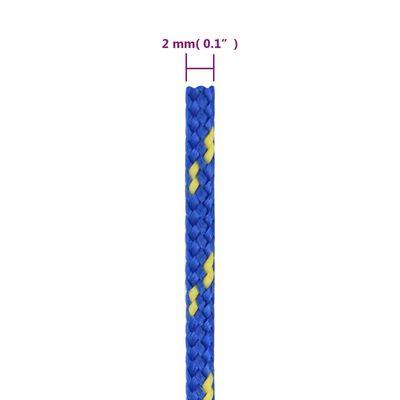 vidaXL Lodné lano modré 2 mm 25 m polypropylén
