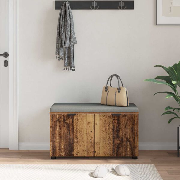 vidaXL Predsieňov&aacute; lavica s vank&uacute;&scaron;om Star&eacute; drevo 80 x 46 x 46 cm