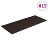 vidaXL Schodov&eacute; rohože, samolepiace, 15 ks, 60x25 cm, tmavohned&eacute;, obdĺžnikov&eacute;