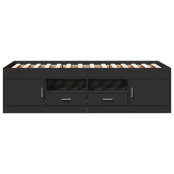 vidaXL Váľanda so zásuvkami bez matraca čierna 75x190 cm