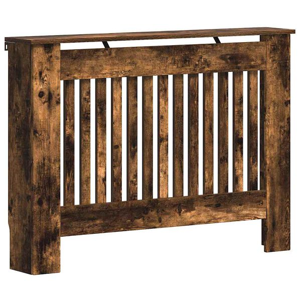 vidaXL Kryt radi&aacute;tora Dymov&aacute; dub 112 x 19 x 81,5 cm Kompozitn&eacute; drevo