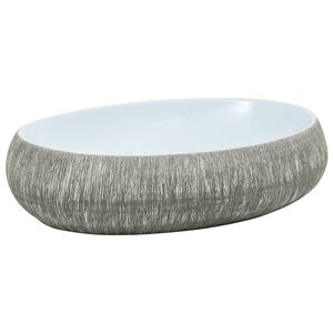 vidaXL Um&yacute;vadlo na dosku sivo-modr&eacute; ov&aacute;lne 59x40x15 cm keramika