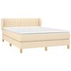 vidaXL Boxspring posteľ s matracom kr&eacute;mov&yacute; 140x190 cm l&aacute;tka