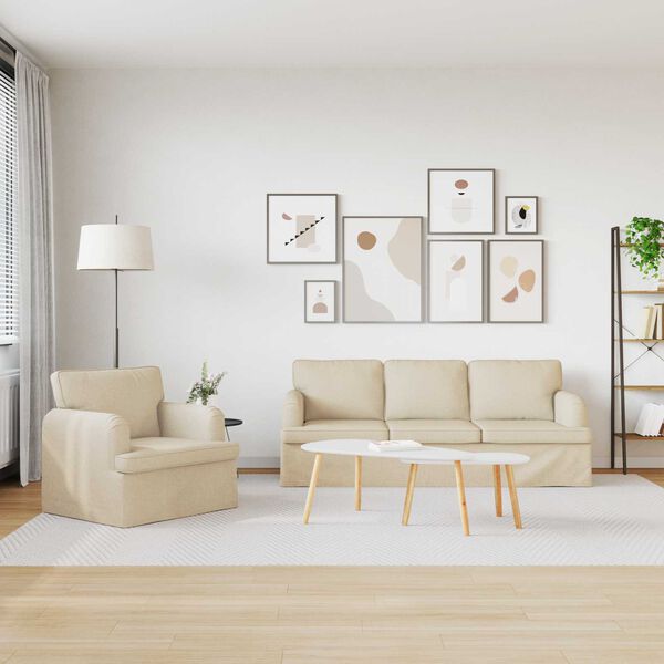 vidaXL Pohovka 2 pcs Kr&eacute;mov&aacute; 144 x 80 x 85 cm l&aacute;tka