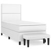 vidaXL Boxspring posteľ s matracom biela 100x200 cm umel&aacute; koža