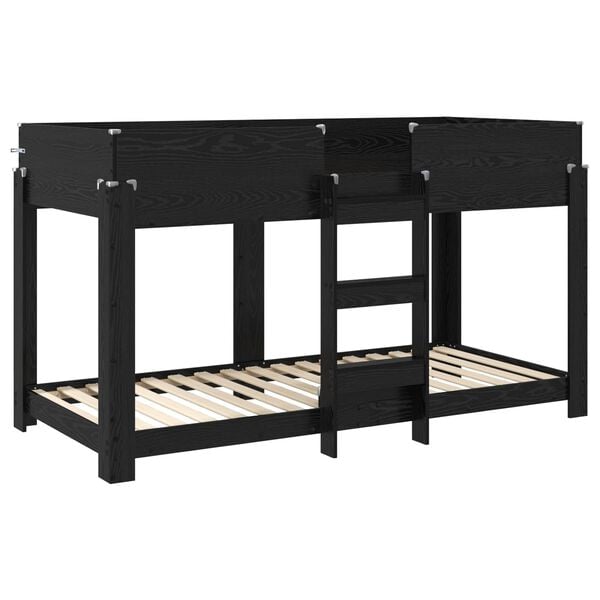 vidaXL Poschodov&aacute; posteľ pre deti Čierny dub 100 x 200 cm