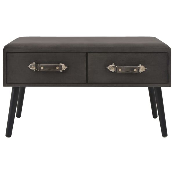 vidaXL Lavica so z&aacute;suvkami siv&aacute; 80 cm zamatov&aacute;