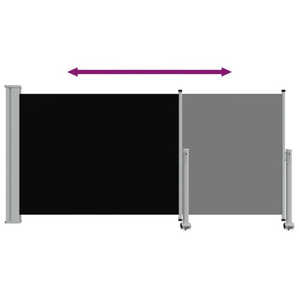 vidaXL Zaťahovacia bočn&aacute; mark&iacute;za na terasu 120x300 cm, čierna