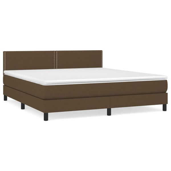 vidaXL Boxspring posteľ s matracom tmavohned&aacute; 180x200 cm l&aacute;tka