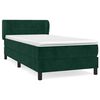 vidaXL Posteľn&yacute; r&aacute;m boxsping s matracom tmavozelen&yacute; 90x190 cm zamat