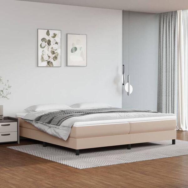 vidaXL Boxspring posteľ s matracom kapuč&iacute;nov&aacute; 200x200 cm umel&aacute; koža