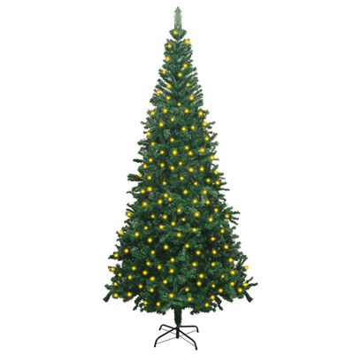vidaXL Osvetlený umelý vianočný stromček L 240 cm, zelený