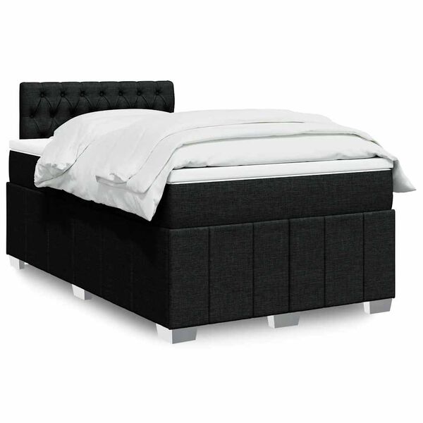 vidaXL Boxspring posteľ s matracom čierny 120x200 cm l&aacute;tka