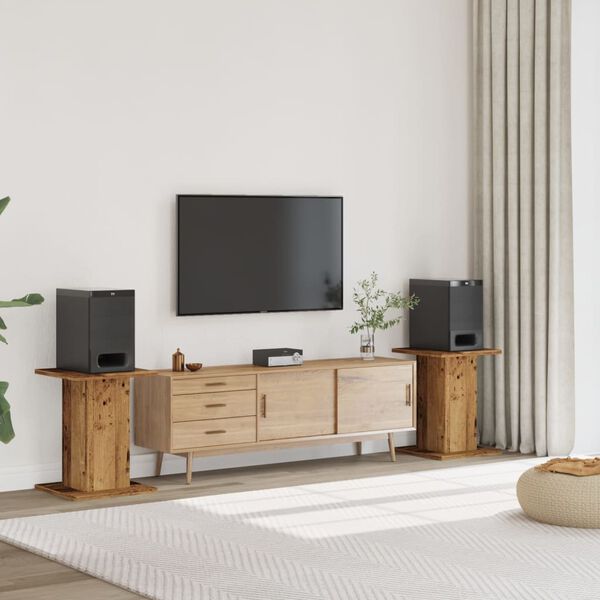 vidaXL Stojany na reproduktor 2ks staré drevo 30x30x60cm kompoz. drevo