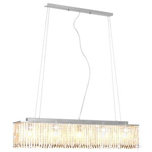 vidaXL Stropn&aacute; lampa s kri&scaron;t&aacute;ľov&yacute;mi kor&aacute;lkami strieborn&aacute; 104 cm E14