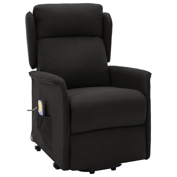 vidaXL Zdv&iacute;hacie mas&aacute;žne kreslo čierne l&aacute;tkov&eacute;