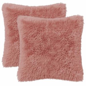vidaXL Poťah na podložku 2 pcs HEERLEN Ružov&aacute; 30 x 30 cm PV fleece