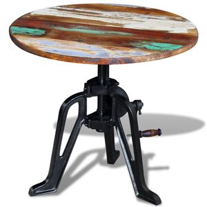 vidaXL Pr&iacute;ručn&yacute; stol&iacute;k, recyklovan&yacute; mas&iacute;v, liatina 60x(42-63) cm