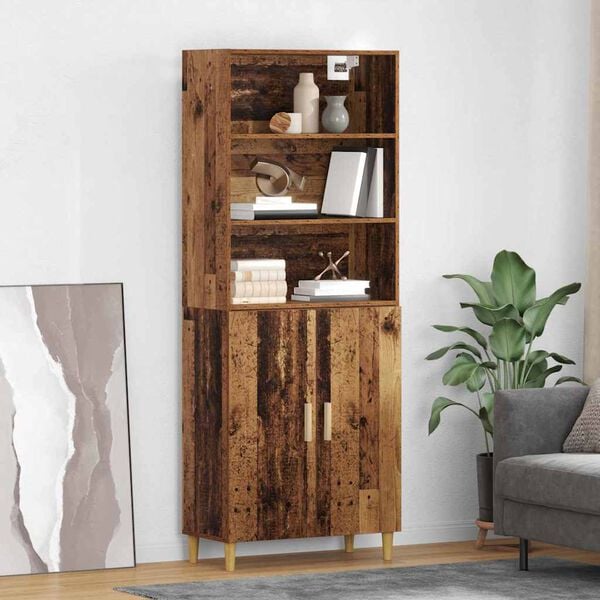 vidaXL Highboard Star&eacute; drevo 69,5 x 32,5 x 180 cm Kompozitn&eacute; drevo