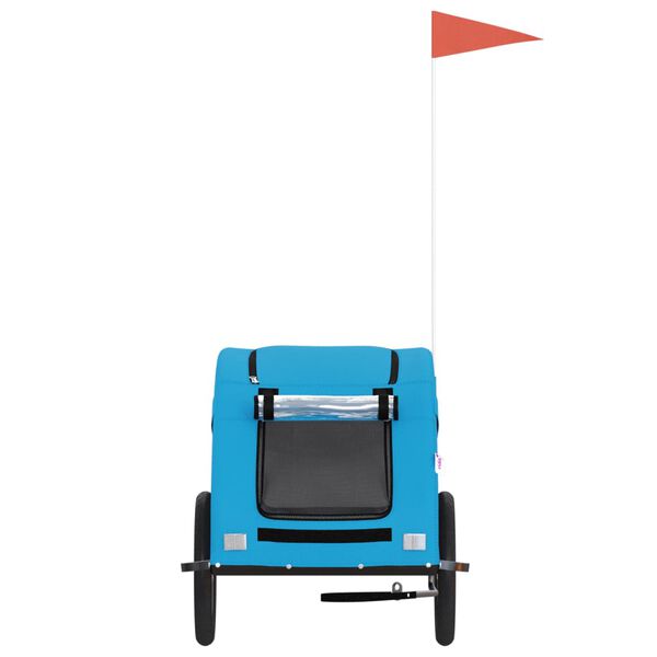 vidaXL Cyklovoz&iacute;k pre zvierat&aacute;, modr&yacute;, oxfordsk&aacute; l&aacute;tka, železo