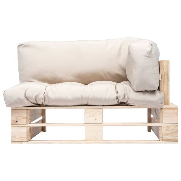 vidaXL Z&aacute;hradn&aacute; pohovka z paliet, pieskov&eacute; podložky, borovica