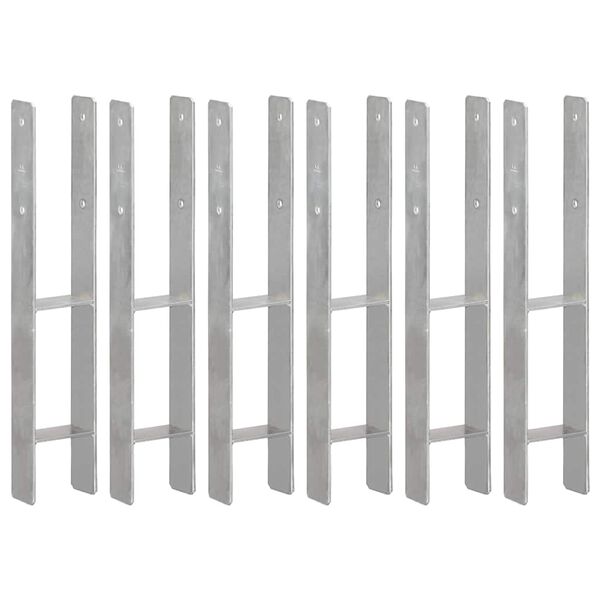 vidaXL Kotviace p&auml;tky 6 ks, strieborn&eacute; 10x6x60 cm, pozinkovan&aacute; oceľ
