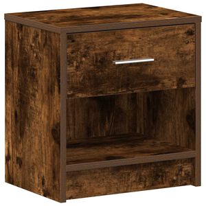 vidaXL Nočn&yacute; stol&iacute;k s z&aacute;suvkou dymov&yacute; dub 39x28x41 cm