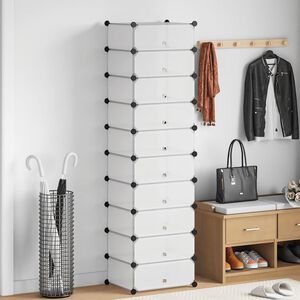 vidaXL Botn&iacute;k s 10 priehradkami a s dvierkami, biely