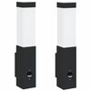 vidaXL Exteri&eacute;rov&eacute; n&aacute;stenn&eacute; svietidlo 2 pcs Čierna 10,5 x 6 x 33 cm