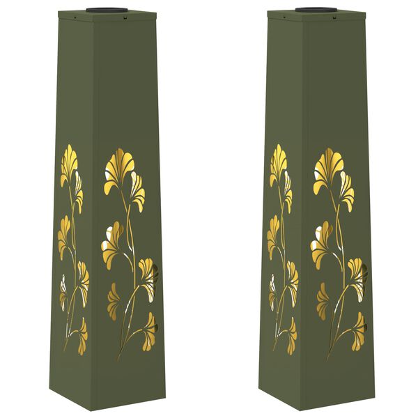 vidaXL Sol&aacute;rne LED svetlo na chodn&iacute;k 2 pcs Olivov&aacute; zelen&aacute;