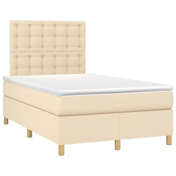 vidaXL Boxspring posteľ s matracom kr&eacute;mov&aacute; 120x190 cm l&aacute;tka