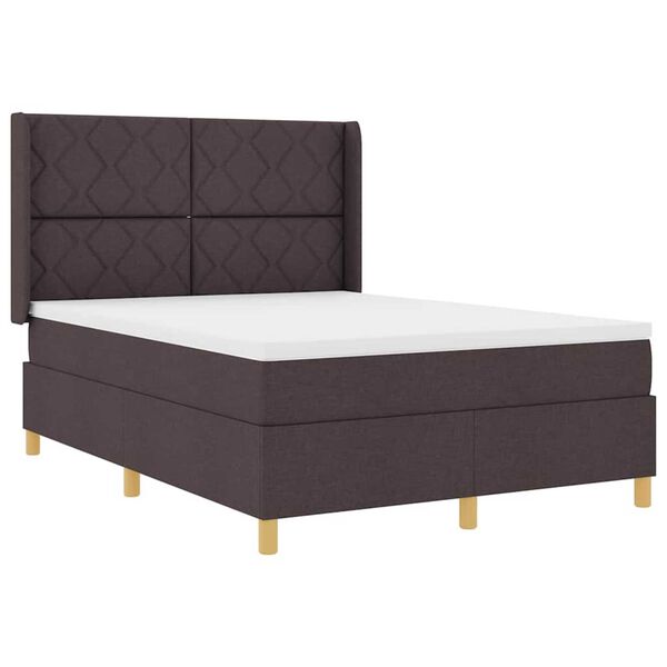 vidaXL Posteľ Box Spring s matracmi Tmavo hnedá 140 x 190 cm látka