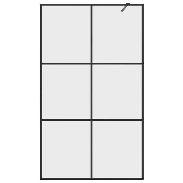 vidaXL Sprchov&aacute; z&aacute;stena s priehľadn&yacute;m ESG sklom 115x195 cm čierna