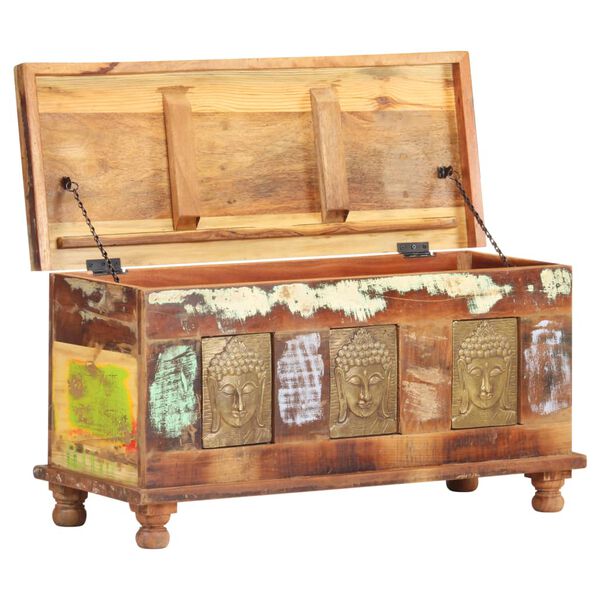 vidaXL &Uacute;ložn&yacute; box s obložen&iacute;m s Budhom 90x35x45 cm mas&iacute;vne recyklovan&eacute; drevo