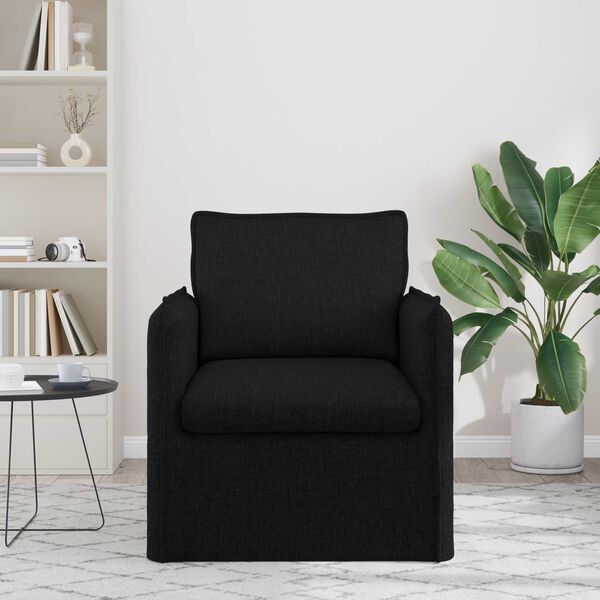 vidaXL Pohovka Čierna Celkov&eacute; rozmery: 75 x 82 x 85 cm (&Scaron; x H x V)