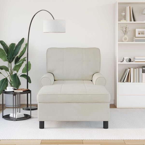 vidaXL Ležadlo s vankúšom Krémová 91 x 157 x 91 cm Zamat