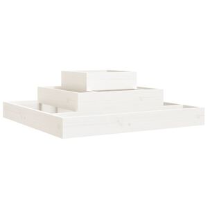 vidaXL Kvetin&aacute;č biely 80x80x27 cm borovicov&yacute; mas&iacute;v